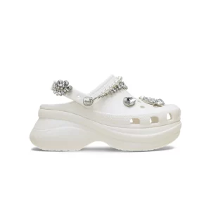 Giày Clog Nữ Crocs Bae Wedding Glitter - White