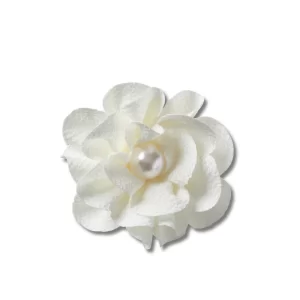Jibbitz™ Charm White Fabric Flower With Pearl